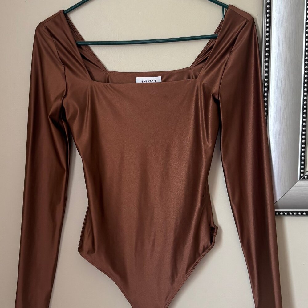 Aritzia Babaton Contour Squareneck Bodysuit - Gold